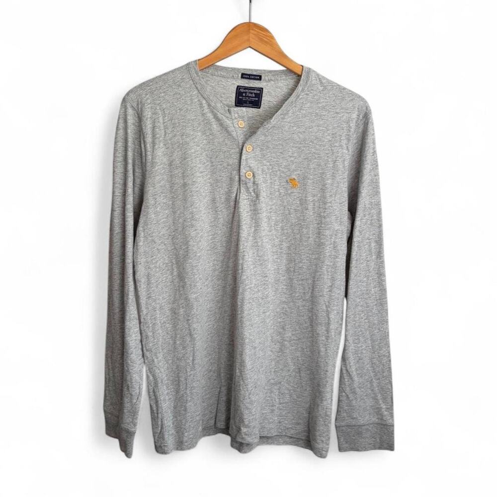 Vintage Y2K Abercrombie & Fitch Henley Shirt Men’s L Minimalist Preppy Mallcore